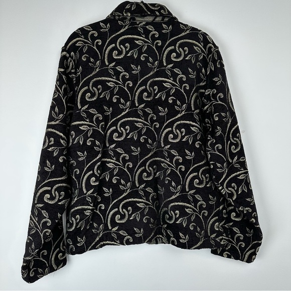 Parsley And Sage Women’s Reversible Jacket Size XL Black Gold Tapestry Jacquard - Picture 2 of 13